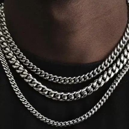 Basic Stainless Steel Cuban Necklaces For Men