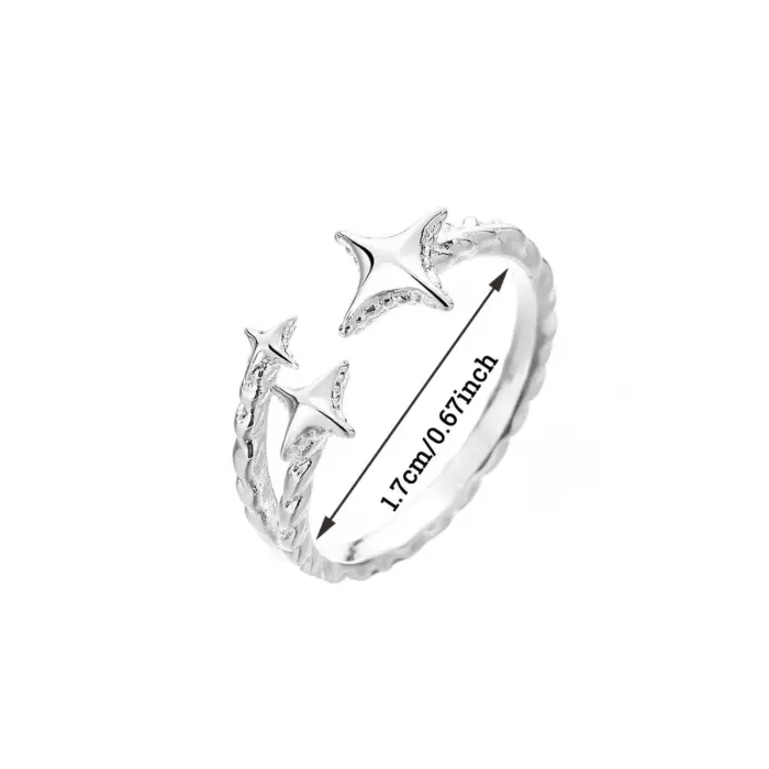 Four Pointed Star Rings For Women - Image 3