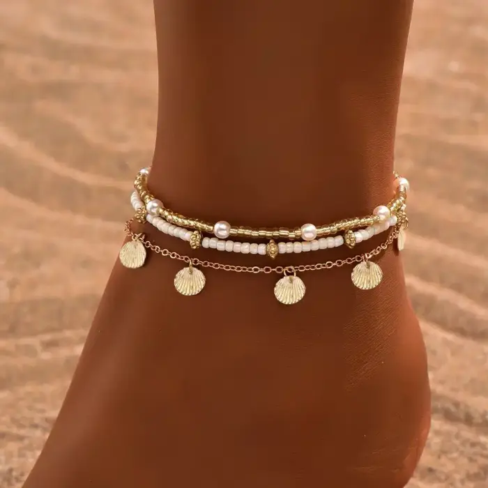 Heart Chain Anklet Set for Women - Image 2