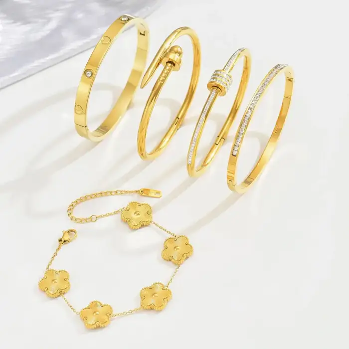Stainless Steel Lucky Bangles For Women - Image 2