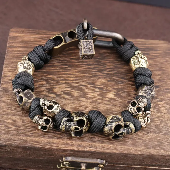 Skull Beaded Bracelet For Men - Image 1