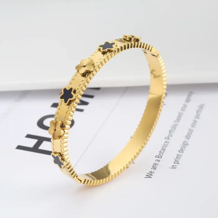 Stainless Steel Flower Bangles For Women - Image 5