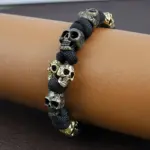 Skull Beaded Bracelet For Men - Image 2