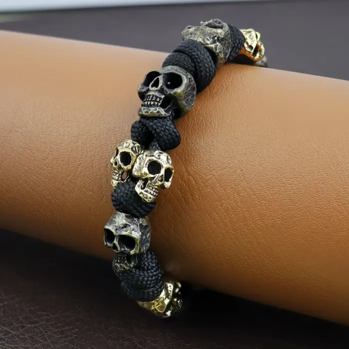 Skull Beaded Bracelet For Men - Image 2