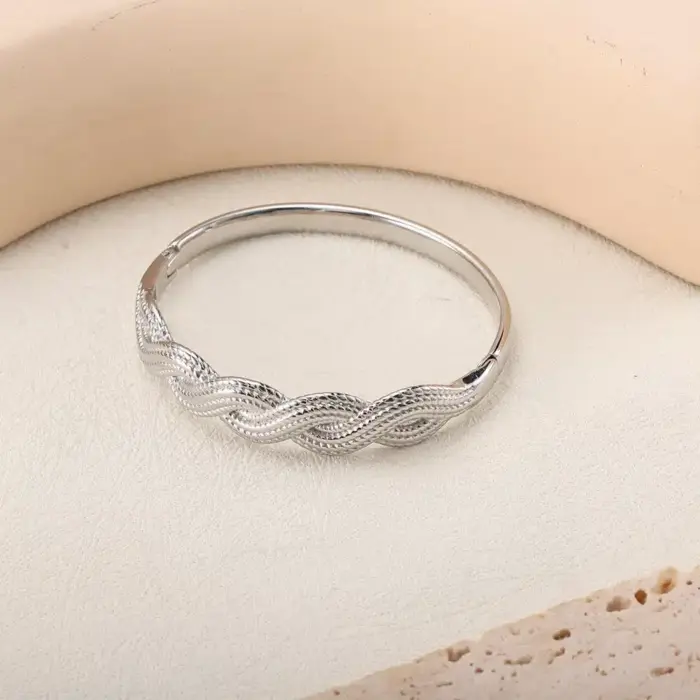Stainless Steel Twisted Bangles For Women - Image 2