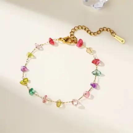 Colorful Natural Stone Anklet For Women