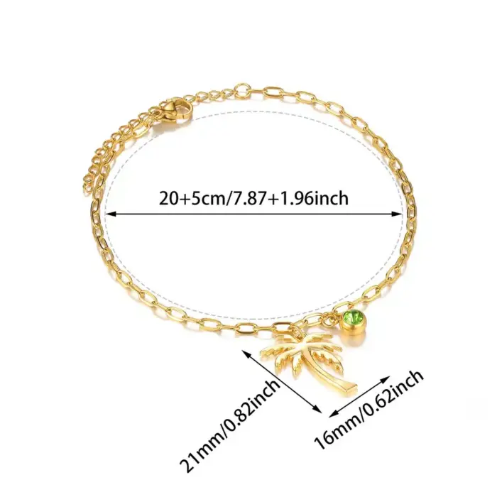 Stainless Steel Birthstone Anklet For Women - Image 4