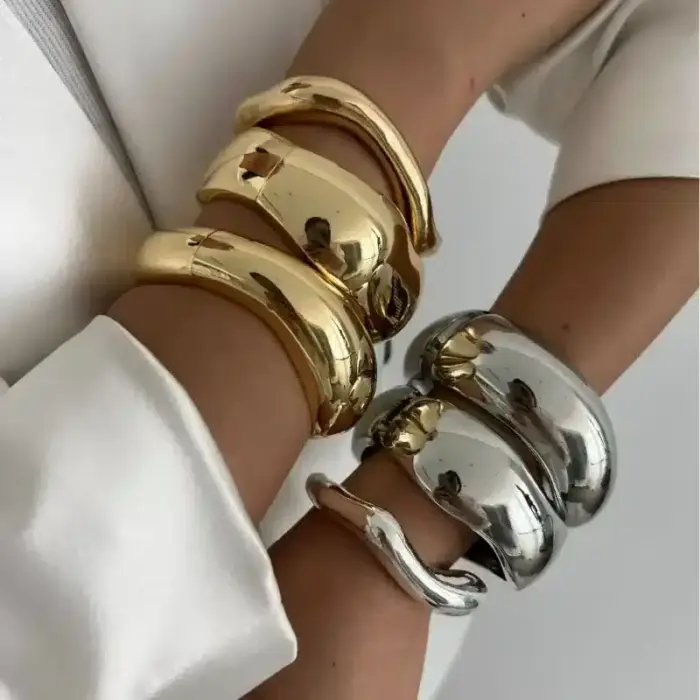 Chunky Metal Bangles For Women - Image 1