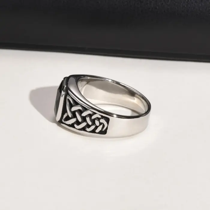 Square Stone Ring For Men - Image 5