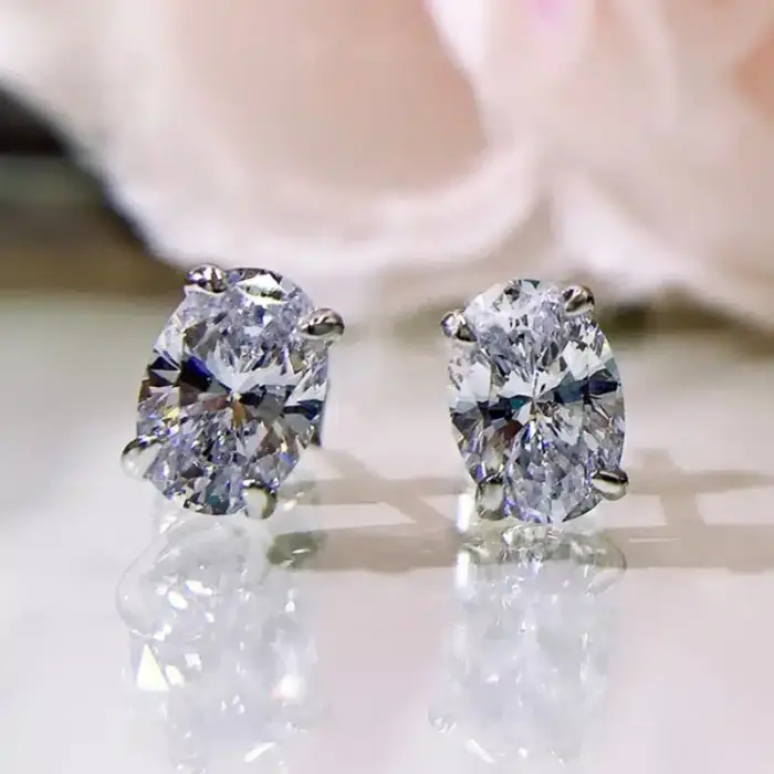Simple Shiny Oval-shaped Earrings For Women - Image 4