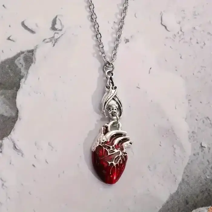 Bloody Heart Pendant Necklace For Women - Image 1