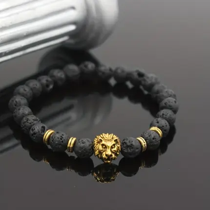 Lava Volcanic Stone Bracelet For Men