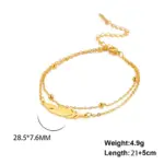 Stainless Steel Feather Anklet For Women - Image 6