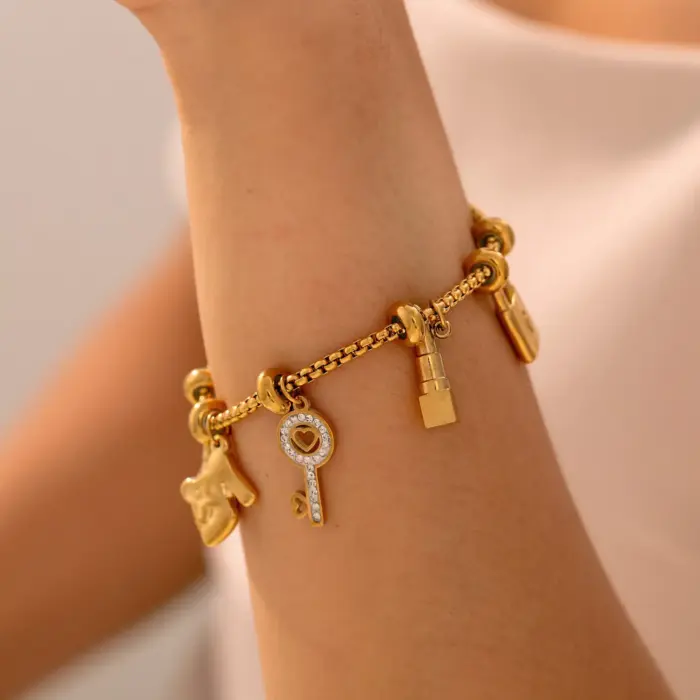 Stainless Steel Charm Bracelet For Women - Image 5