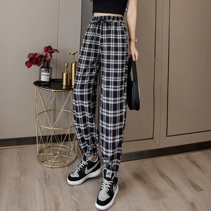 Comfortable Plaid Trousers For Women - Image 6