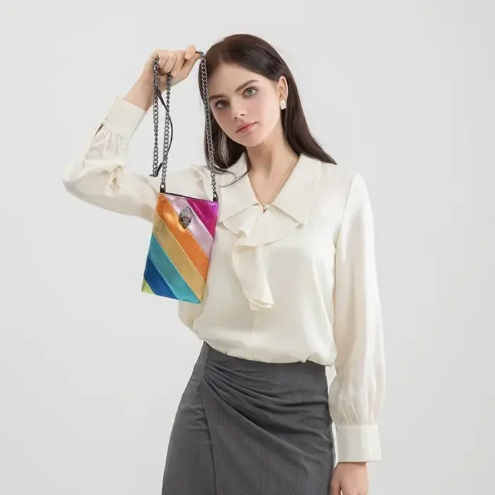 New Rainbow Stripes Crossbody Bag For Women - Image 4