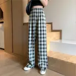 Plaid Oversized Trousers For Women