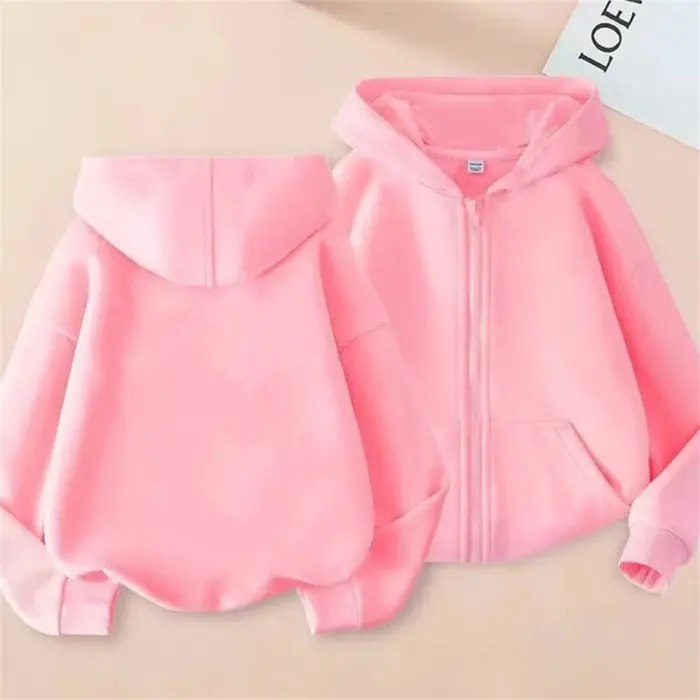 Casual Zipper Sweatshirts For Girls - Image 1
