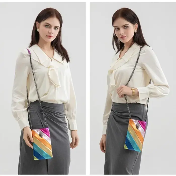 New Rainbow Stripes Crossbody Bag For Women - Image 5