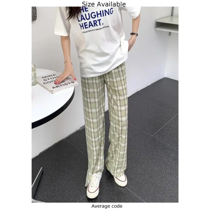 Plaid Oversized Trousers For Women - Image 3