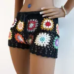 Casual Knit Crochet Shorts For Women
