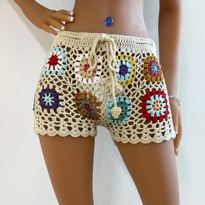 Casual Knit Crochet Shorts For Women - Image 4