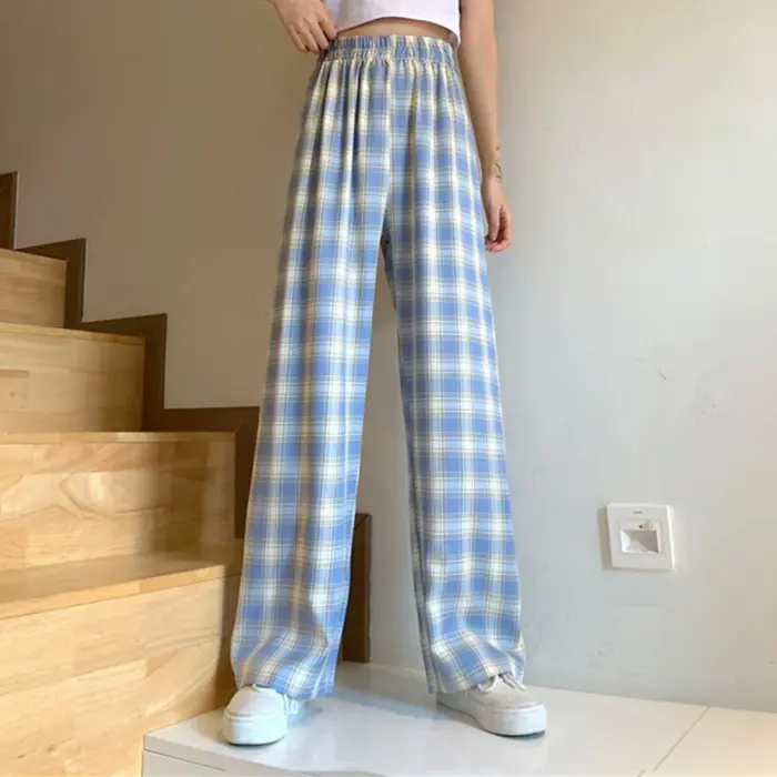 Plaid Oversized Trousers For Women - Image 2