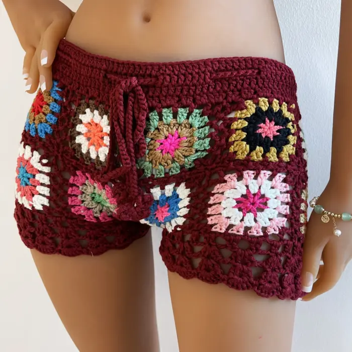 Casual Knit Crochet Shorts For Women - Image 2