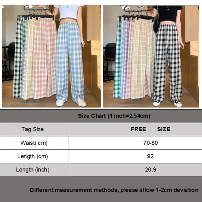 Plaid Oversized Trousers For Women - Image 6