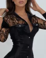 Sexy Long Sleeves Lace Dresses For Women - Image 2