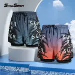 Double-layer Swim Shorts For Men