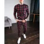 Casual Plaid Tracksuits For Men