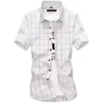 Cotton Plaid Shirts For Men Fashion - Image 4