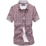 Cotton Plaid Shirts For Men Fashion - Image 5
