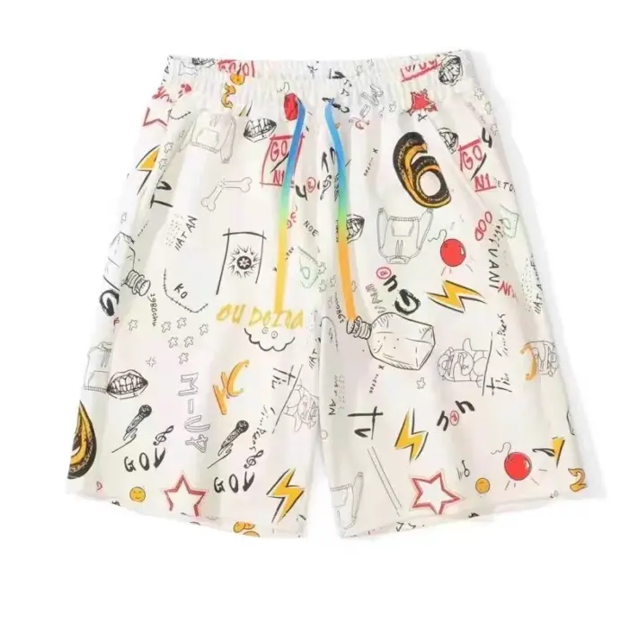 Summer Graffiti Print Shorts For Men - Image 2