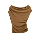 Asymmetric Sloping Shoulder Tops For Women - Image 2