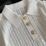 Chic Knitted Polo Shirt Knitted For Women - Image 2