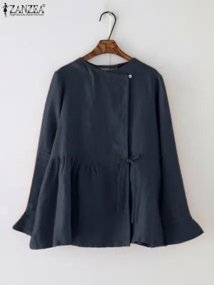 Vintage Long Sleeve Blouses Spring For Women