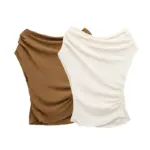 Asymmetric Sloping Shoulder Tops For Women