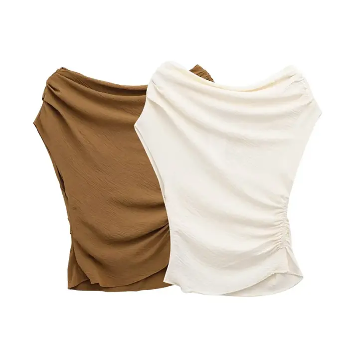 Asymmetric Sloping Shoulder Tops For Women - Image 1
