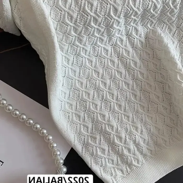 Chic Knitted Polo Shirt Knitted For Women - Image 3