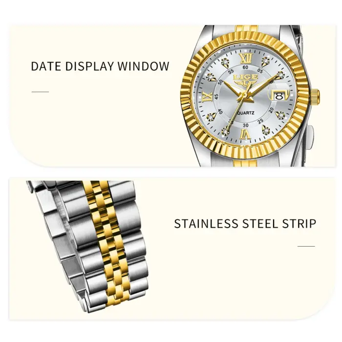 Fashion Stainless Steel Waterproof Wristwatch For Women - Image 6