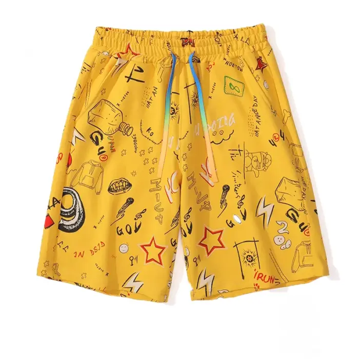 Summer Graffiti Print Shorts For Men - Image 3