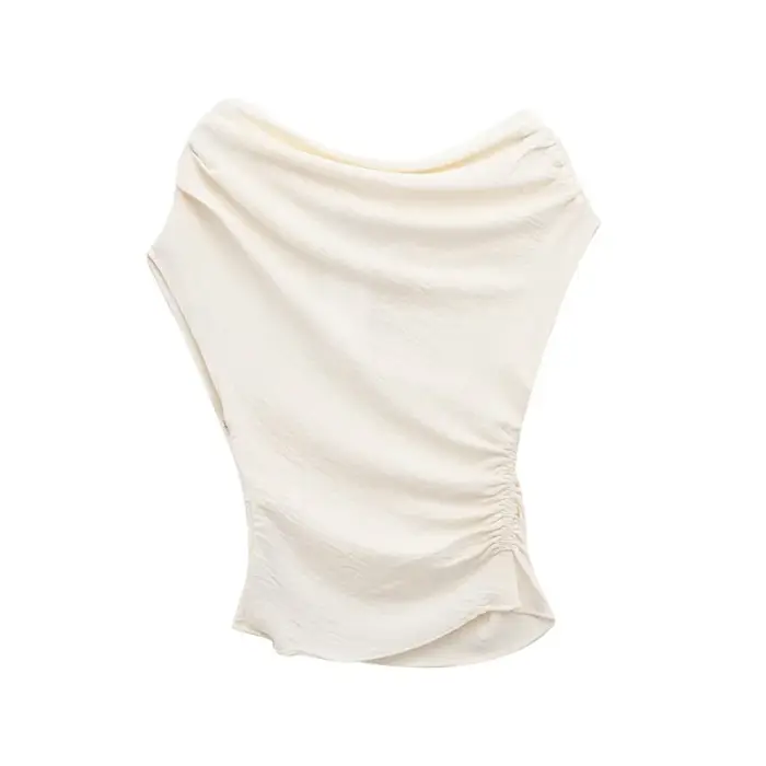 Asymmetric Sloping Shoulder Tops For Women - Image 3