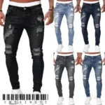 Skinny Ripped Jeans For Men - Image 2