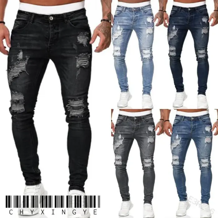 Skinny Ripped Jeans For Men - Image 2