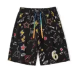 Summer Graffiti Print Shorts For Men