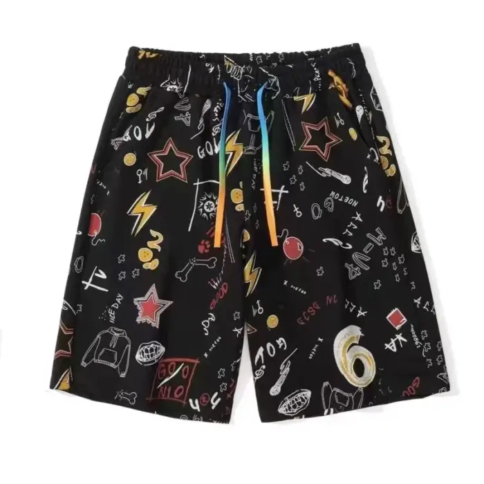 Summer Graffiti Print Shorts For Men - Image 1