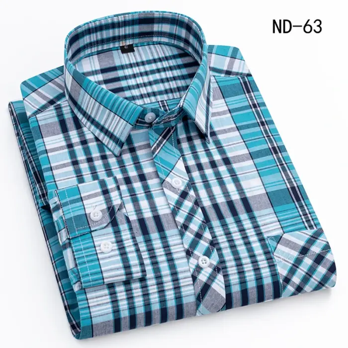 New Long Sleeve Plaid Shirts For Men - Image 1