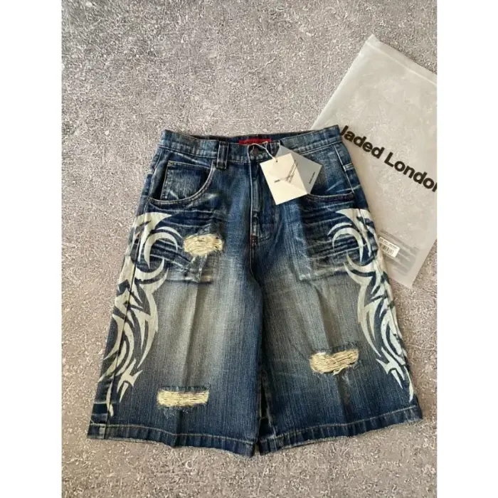 Casual Ripped Denim Shorts For Men - Image 1